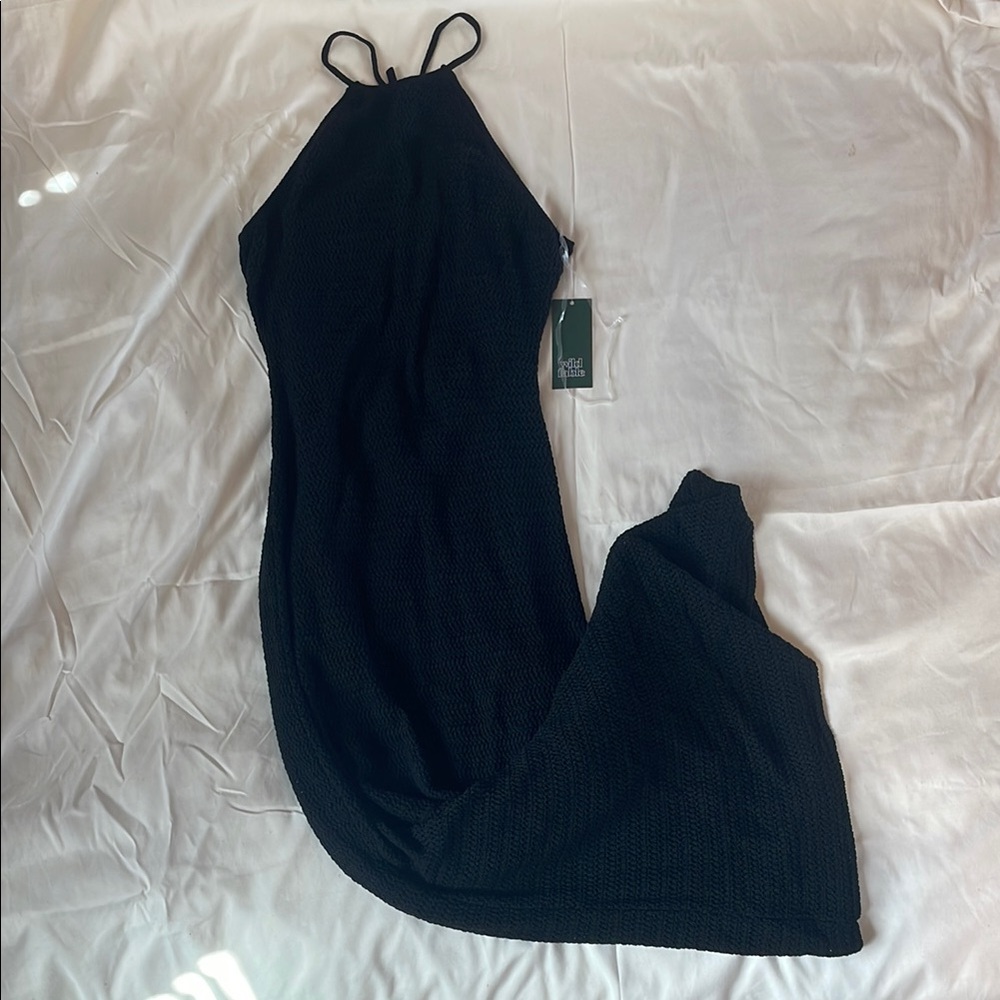Chic Black Halter Maxi Dress